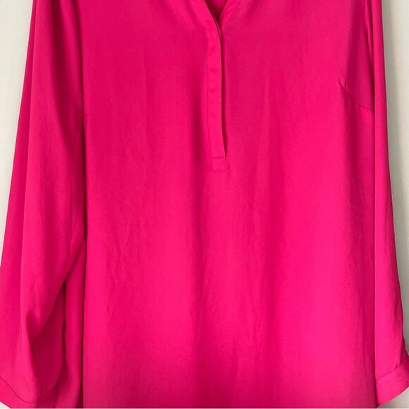 CJ Banks Pink Blouse with Pink Beaded Neckline Size 1X - Picture 8 of 11